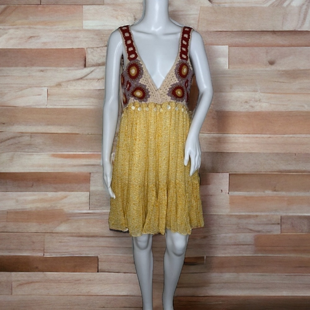 Rare NWOT  Zara Women’s Crochet Yellow Dress